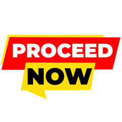 PROCEED Now png, red colour label, process continue sign, online order tag, modern digital concept