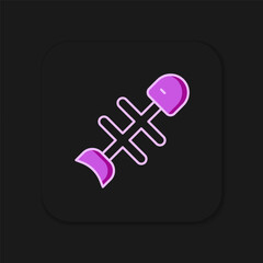 Filled outline Dead fish icon isolated on black background. Flat filled outline style with shadow. Vector