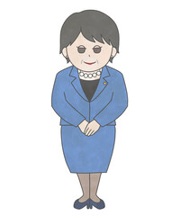 女性政治家　にっこり　全身イラスト