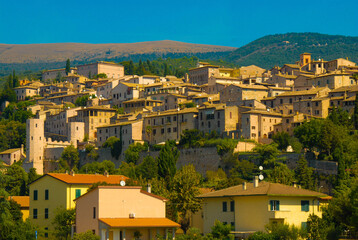 Italy, Umbria, View of Spello