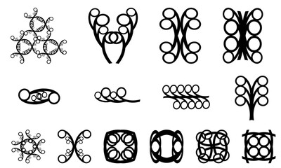 A set of design element with circles as a main element