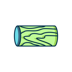 Filled outline Wooden log icon isolated on white background. Stack of firewood. Flat filled outline style with shadow. Vector