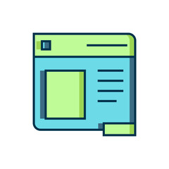 Filled outline Browser window icon isolated on white background. Flat filled outline style with shadow. Vector