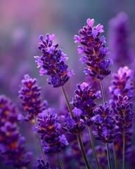 Obraz premium Lavender Blossoms in Soft Sunset Light — Perfect for Holiday Aromatherapy and Decor