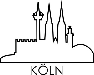 A collection of modern flat vector icons representing the main cities of Germany, including Berlin, Munich, Hamburg, Frankfurt, Cologne, Stuttgart, and more. Each city icon features famous landmarks a