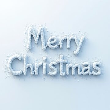 Snowy White 'Merry Christmas' Text on Icy Background