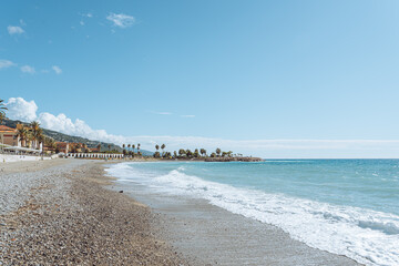 Plage du Borrigo, Menton, French Riviera, France