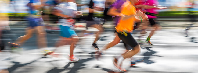 marathon runners in the city