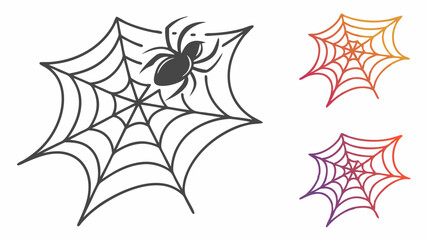 Obraz premium Spooky Halloween Spider Web Graphic for Autumn Holiday Marketing, Web Design, and Scary Party Invitations. Mysterious Dark Atmosphere.
