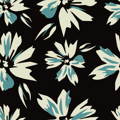 textile design with abstract flower pattern