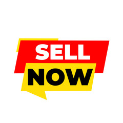 SELL Now png, red colour tag, business deal symbol, clean e-commerce art, minimal transparent graphic