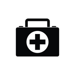 Obraz premium first aid kit icon vector design concept silhouette style