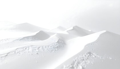 Serene White Minimalist Dunes Landscape in Soft Light