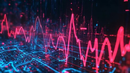 Digital data representing financial market analysis and technology - Powered by Adobe