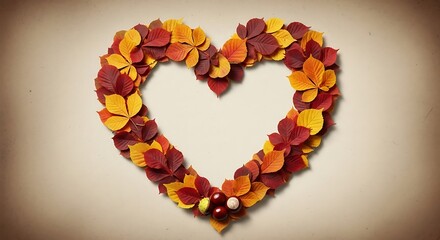 Autumnal Heart - A Symbol of Love and Seasonal Beauty.