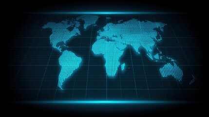 Global digital map visualization technology infographic cyber environment aerial view geographic data representation