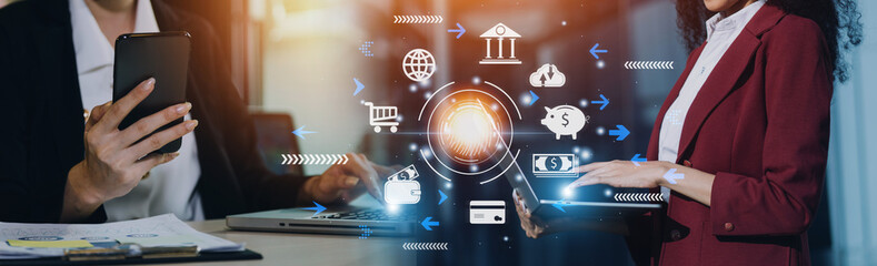futuristic digital processing of biometric identification fingerprint scanner for access personal financial data. surveillance and security scanning of digital programs cyber futuristic applications