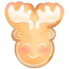 Cure Reindeer Merry Christmas Watercolor Clipart