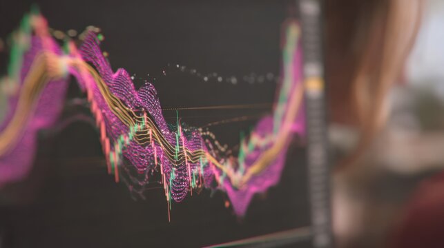 Market trend analysis financial sector data visualization digital environment close-up view economic insights
