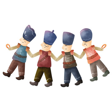 Toy Soldiers  Merry Christmas Watercolor Clipart