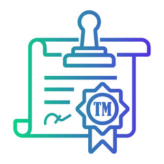 trademark Line Gradient Icon