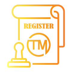 trademark Line Gradient Icon