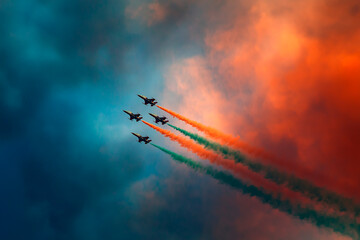 Indian Air Force jets with tricolor smoke on Republic Day