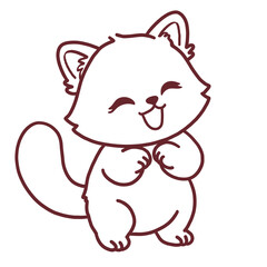 Simple Red Panda, Line Art Illustration