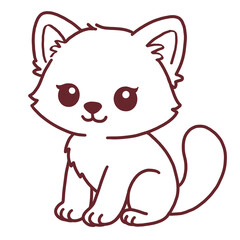 Simple Red Panda, Line Art Illustration