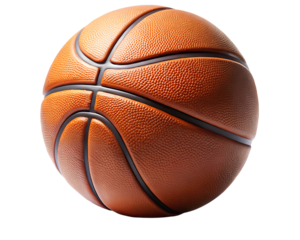 Basketball, textured orange with black seams, cutout, PNG isolated on white or transparent background