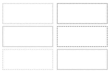 Collection of dotted line rectangle frames simple vector design elements for graphic design isolated on white background