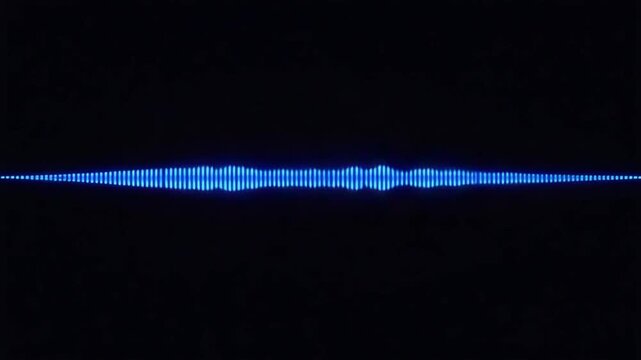 Blue Audio Waveform Visualization on Black Background - Sound Design.