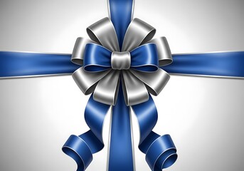 Elegant Blue and Silver Gift Bow - A Symbol of Celebration.