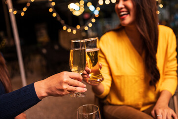 young man with a glass of champagne