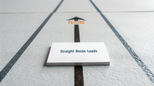 Conceptual Image of Business Path Towards Future with Guiding Words