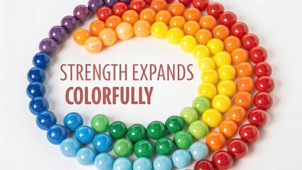 Colorful Arrangement of Beads with Inspirational Text Message
