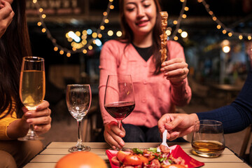 young couple at restaurant