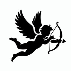 Flying Cupid silhouette