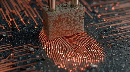 Fingerprinting technology demonstration laboratory visual art innovative environment close-up view crime investigation concept