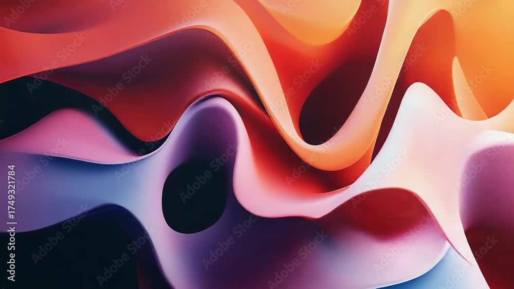 Wall mural abstract flowing wave pattern creating vibrant color gradient