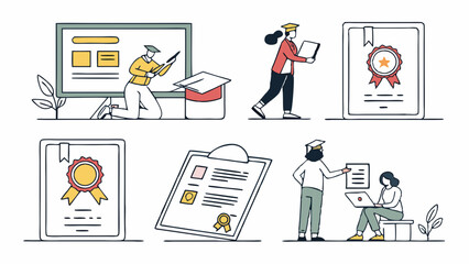 Online Education Certification. Students Achieving Professional Development and Career Success with Digital Learning Programs.