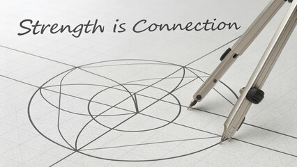 Creative Design Concept with Compass Drawing Abstract Geometry Lines