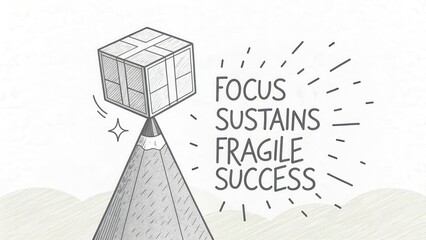 Focus Sustains Fragile Success on a Mountain Summit Illustration