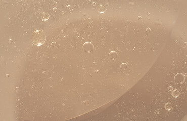 Abstract yellow water bubbles oil background