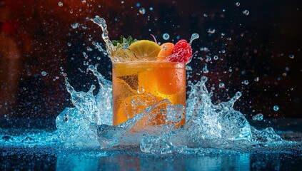 orange in water splash