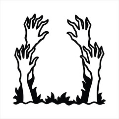 Obraz premium Zombie hands rising from ground creating frame