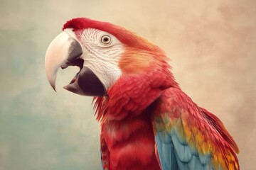 Obraz premium Parrot making dramatic side-eye with open beak