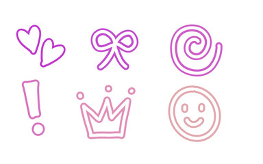 Cute Bubble Outline Icons and Symbols