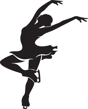 Graceful ice skater silhouette capturing dynamic movement in ballet pose