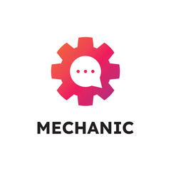 Abstract Gear massege Symbol Logo Vector for Industry